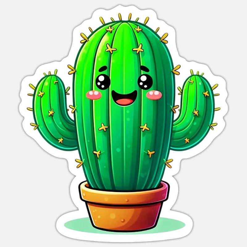 Cactus - Sticker size S (10 x 10 cm) - white matte