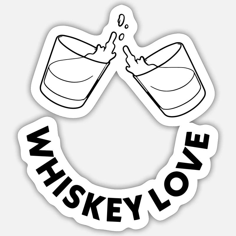 Whisky - Sticker taille S (10 x 10 cm) - blanc mat