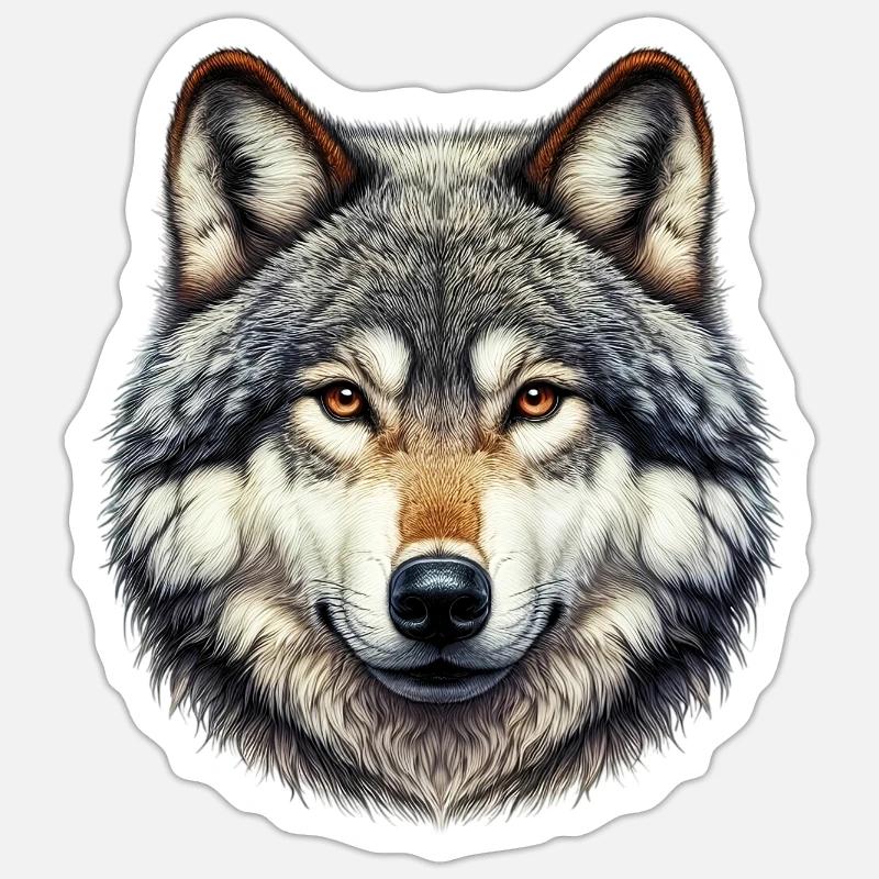 Wolf - Sticker size S (10 x 10 cm) - white matte