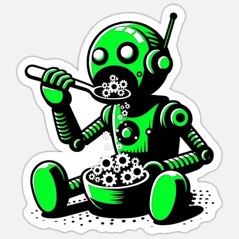 Alien Extraterrestrial Robot Sticker size S (10 x 10 cm)