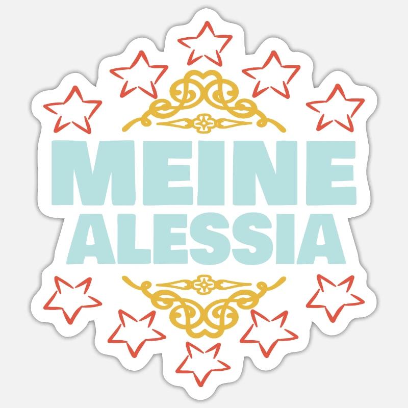 Mädchen Alessia - Sticker Größe S (10 x 10 cm) - Mattweiß
