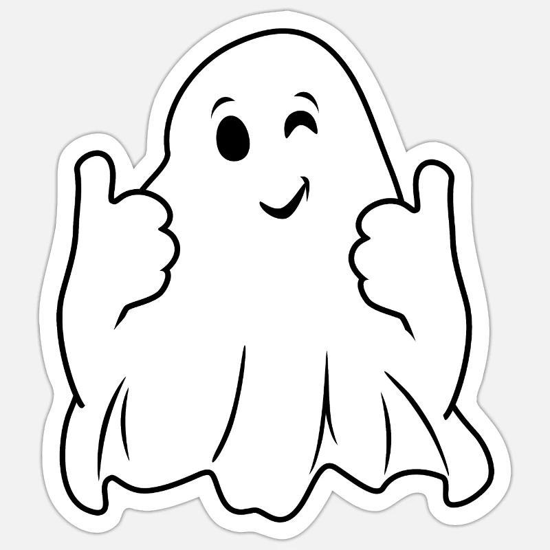 Zwinkernder Geist - Sticker Größe S (10 x 10 cm) - Mattweiß