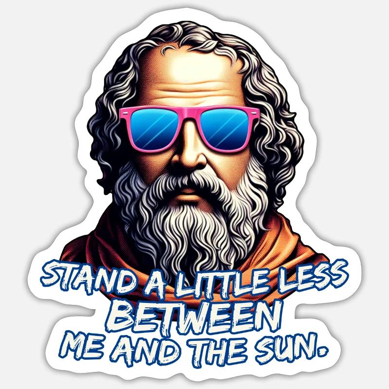 Cooles Diogenes Zitat - Sticker Größe S (10 x 10 cm) - Mattweiß