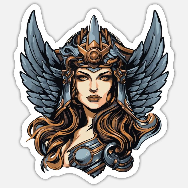 guerrier - Sticker taille S (10 x 10 cm) - blanc mat