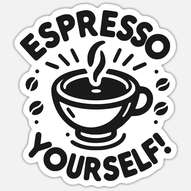 Espresso vous-même ! - Sticker taille S (10 x 10 cm) - blanc mat