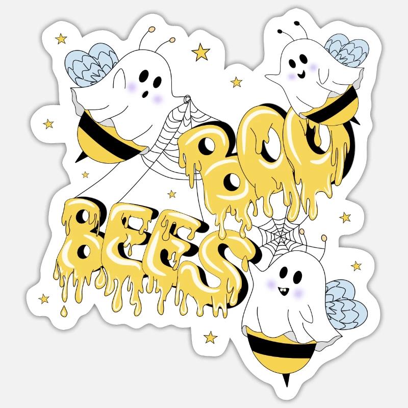 Boo Bees - Sticker size S (10 x 10 cm) - white matte