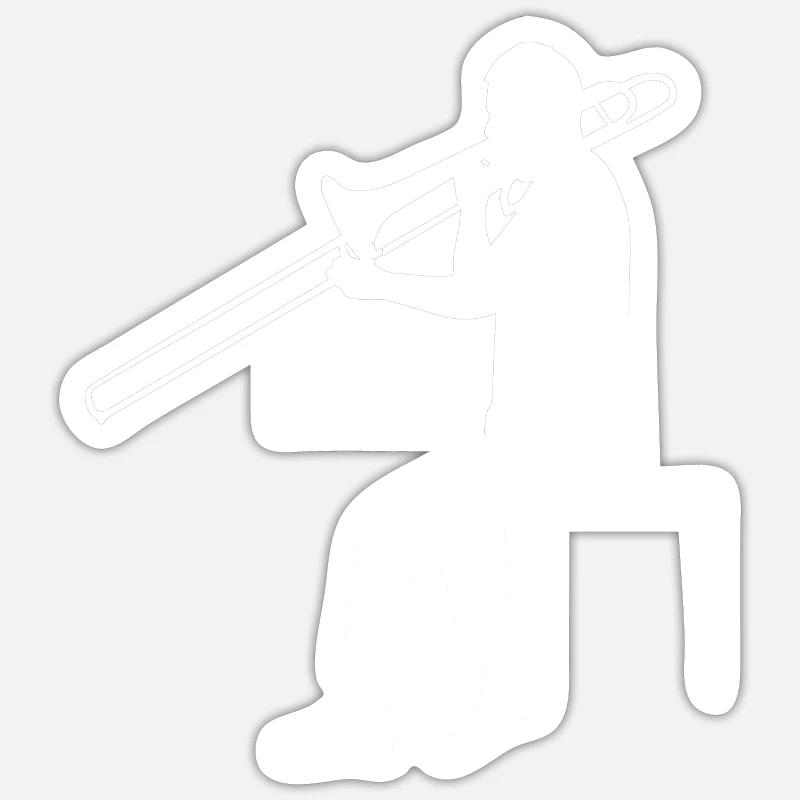 Trombone - Sticker size S (10 x 10 cm) - white matte