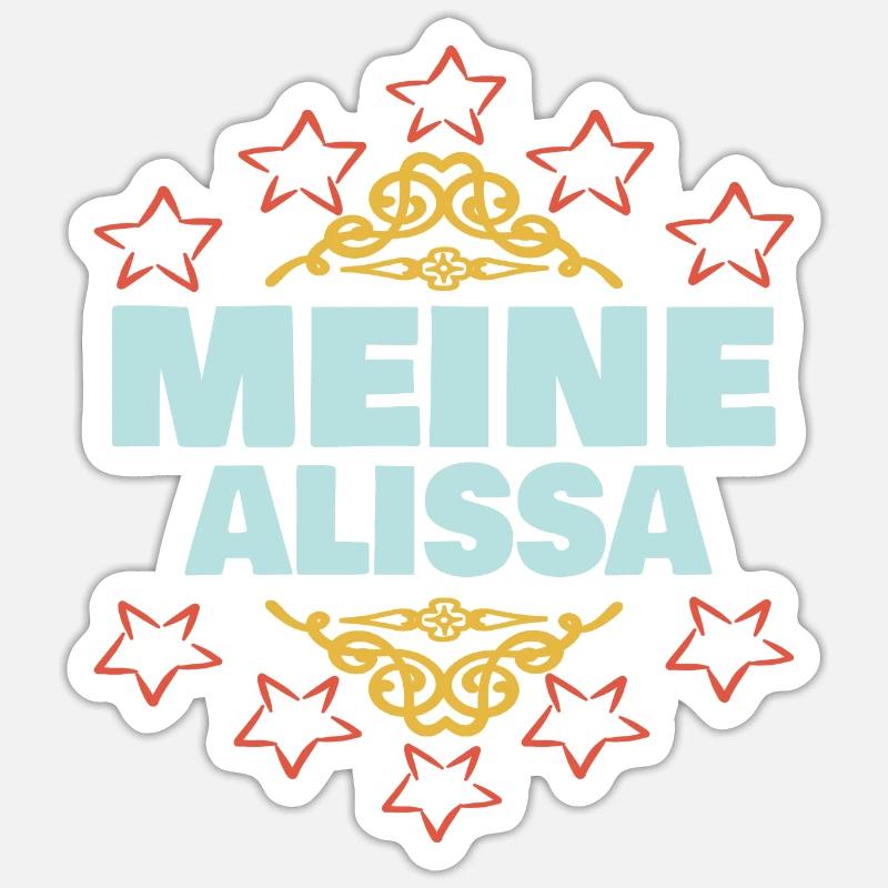 Alissa als Mädchen - Sticker Größe S (10 x 10 cm) - Mattweiß