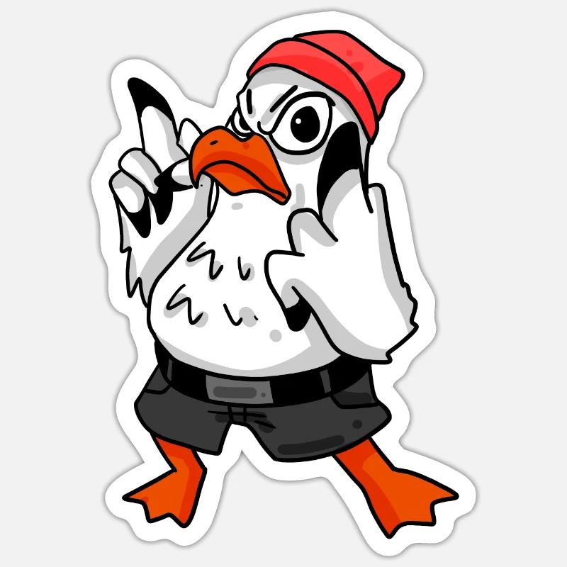 Mouette Cool - Sticker taille S (10 x 10 cm) - blanc mat