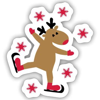 Super autocollant pour Noël - Sticker taille S (10 x 10 cm) - blanc mat - Devant