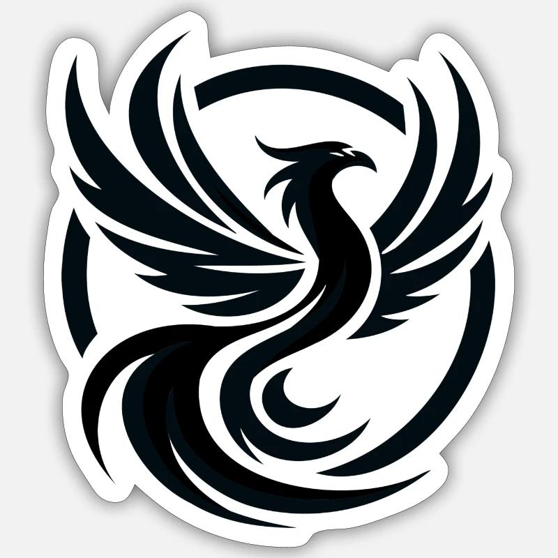 Voller schwarzer Phönix Sticker Größe S (10 x 10 cm)