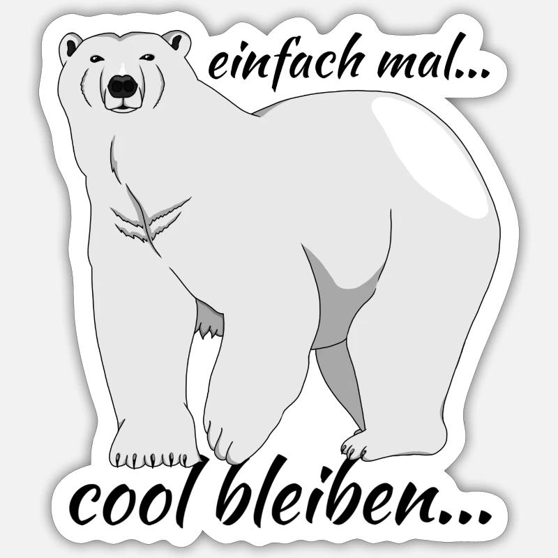 Eisbär "einfach mal cool bleiben..." - Sticker Größe S (10 x 10 cm) - Mattweiß
