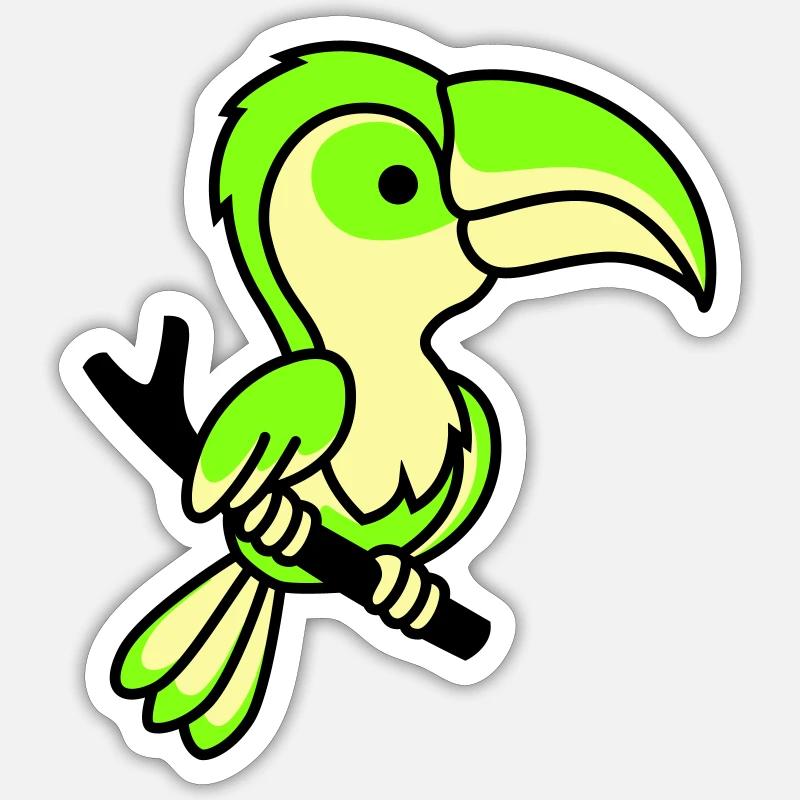 papagei - Sticker Größe S (10 x 10 cm) - Mattweiß
