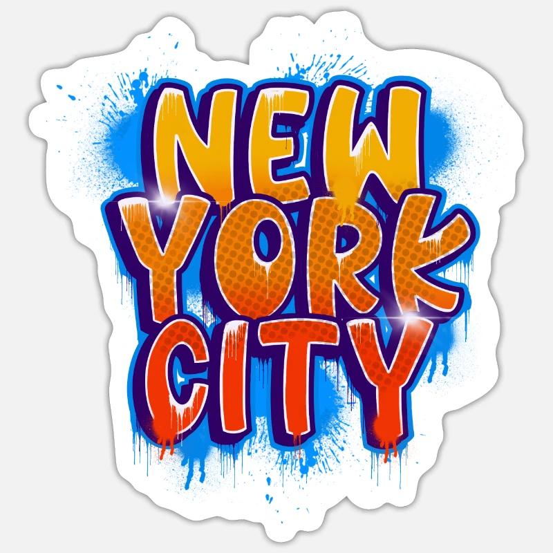 New York Graffiti - Sticker Größe S (10 x 10 cm) - Mattweiß