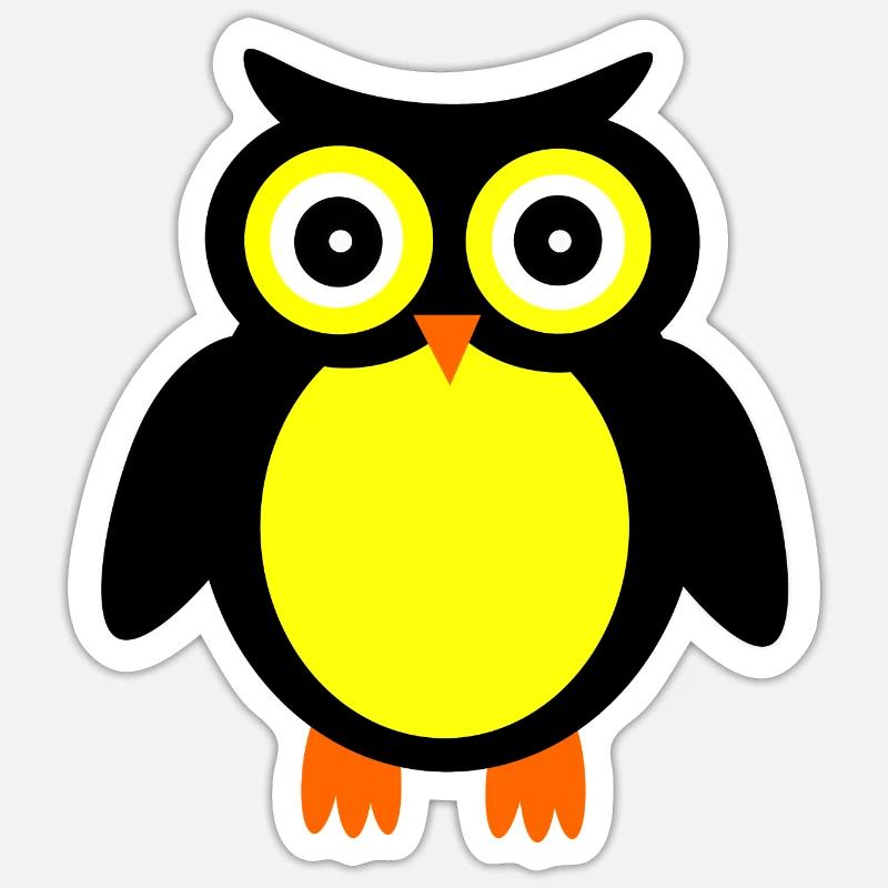 Eule - Sticker Größe S (10 x 10 cm) - Mattweiß