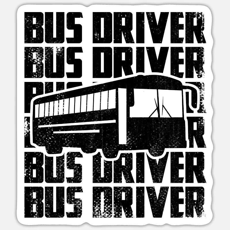 bus driver - Sticker size S (10 x 10 cm) - white matte