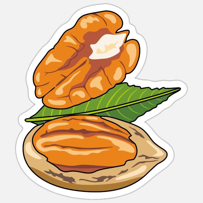 Pecan nuts - Sticker size S (10 x 10 cm) - white matte