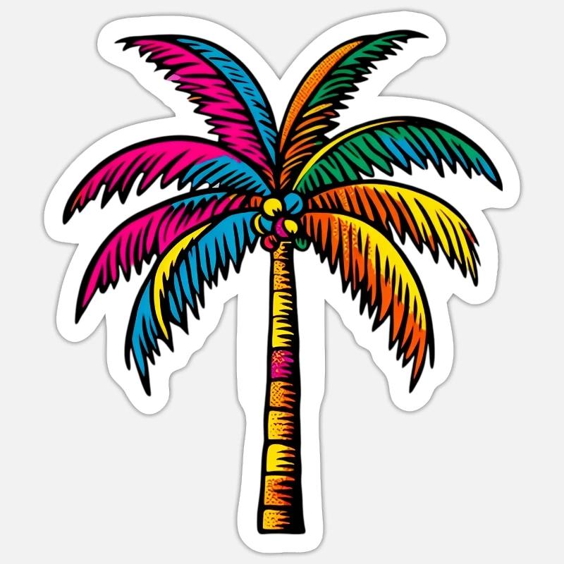 Palm tree - Sticker size S (10 x 10 cm) - white matte