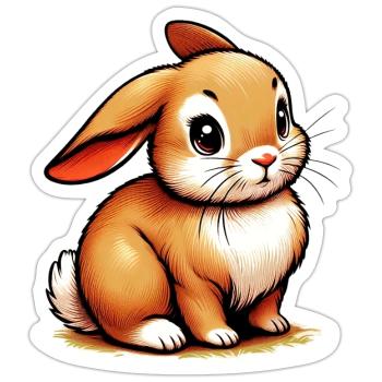 Kaninchen - Sticker Größe S (10 x 10 cm) - Mattweiß - Vorne