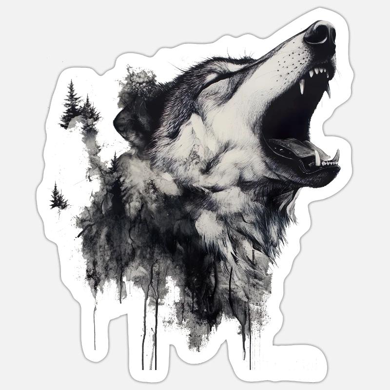 Die Wolfsangst, ein komplexes Phänomen - Sticker Größe S (10 x 10 cm) - Mattweiß