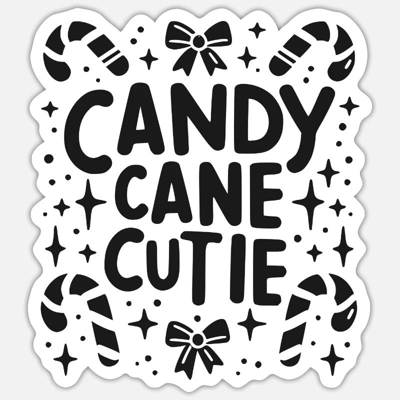 Candy Cane Cutie - Sticker size S (10 x 10 cm) - white matte