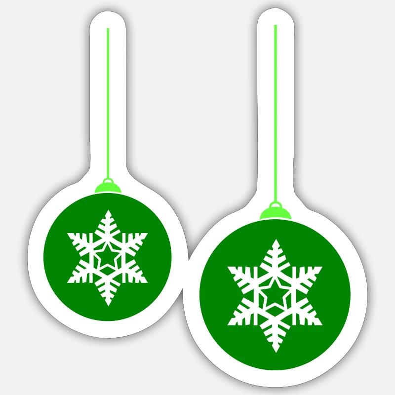 Boule de Noël Étoile 2 - Sticker taille S (10 x 10 cm) - blanc mat