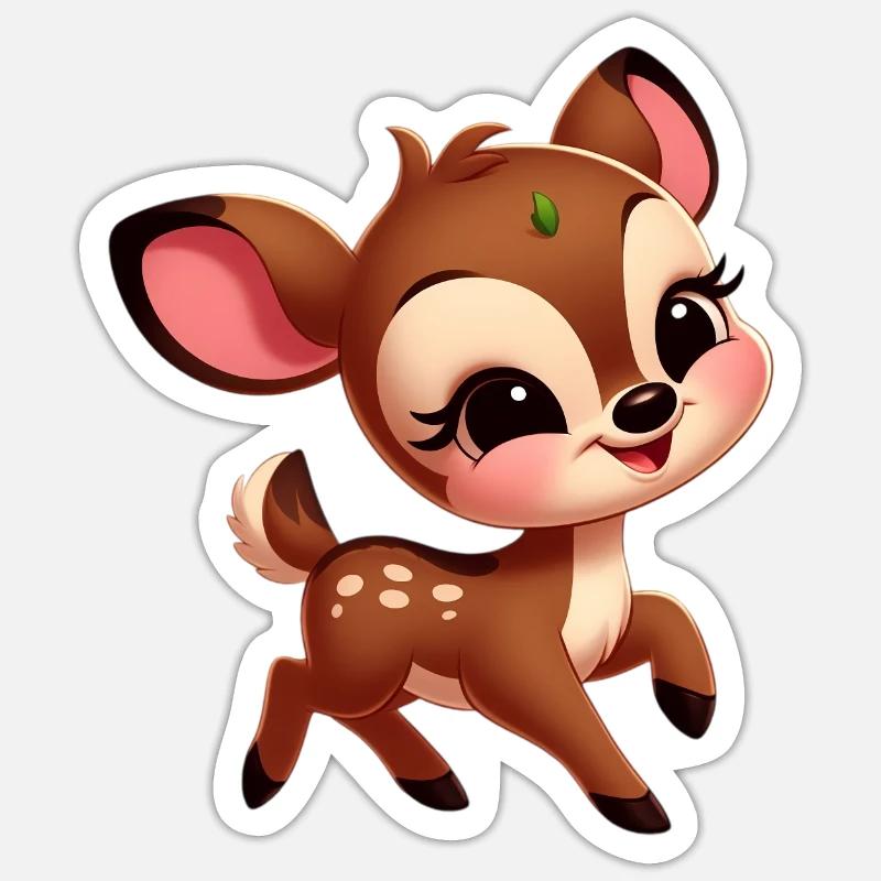 Petit Faon mignon Sticker taille S (10 x 10 cm)