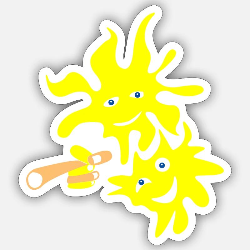 Gib mir Feuer - Sticker Größe S (10 x 10 cm) - Mattweiß