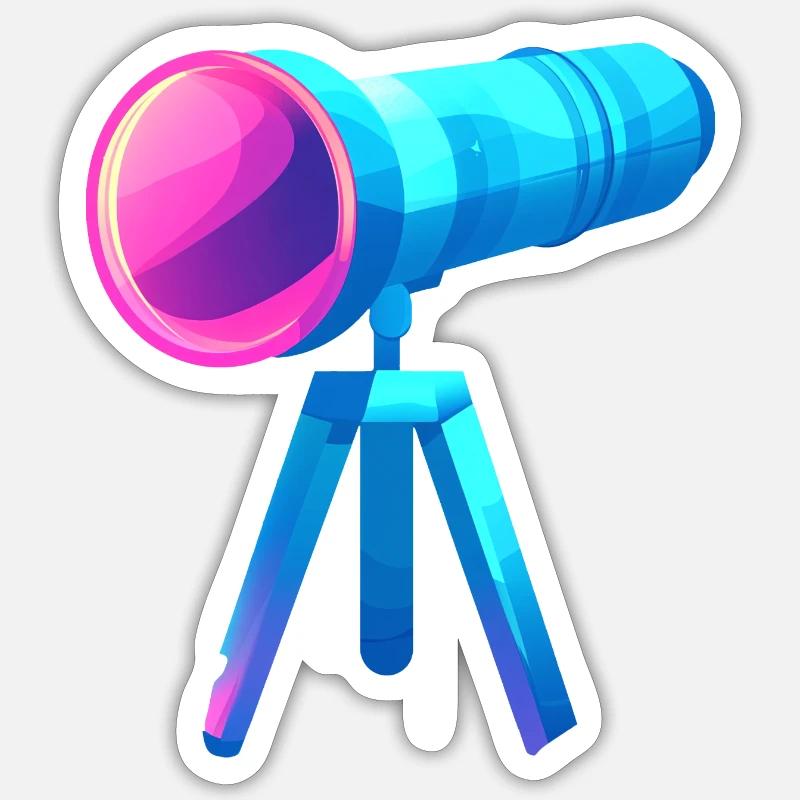 Conception de télescope plat et coloré Sticker taille S (10 x 10 cm)