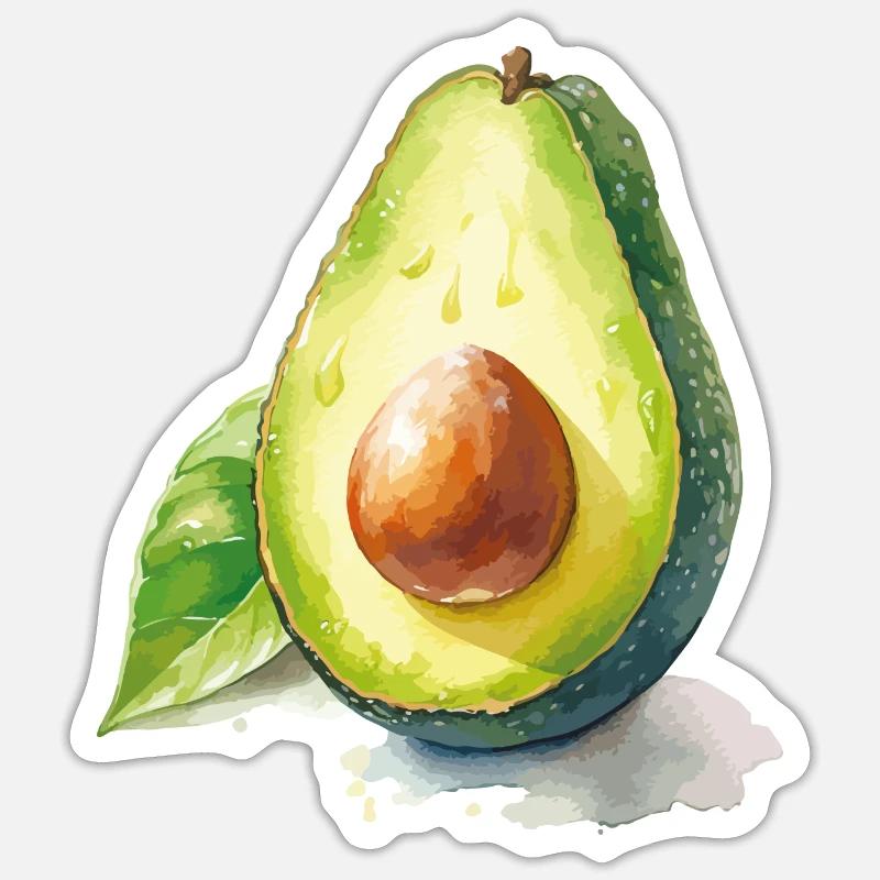 Avocado - Sticker Größe S (10 x 10 cm) - Mattweiß