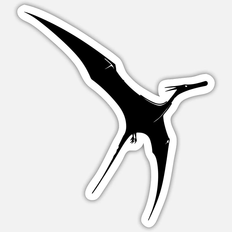 Silhouette minimaliste de ptérodactyle Sticker taille S (10 x 10 cm)