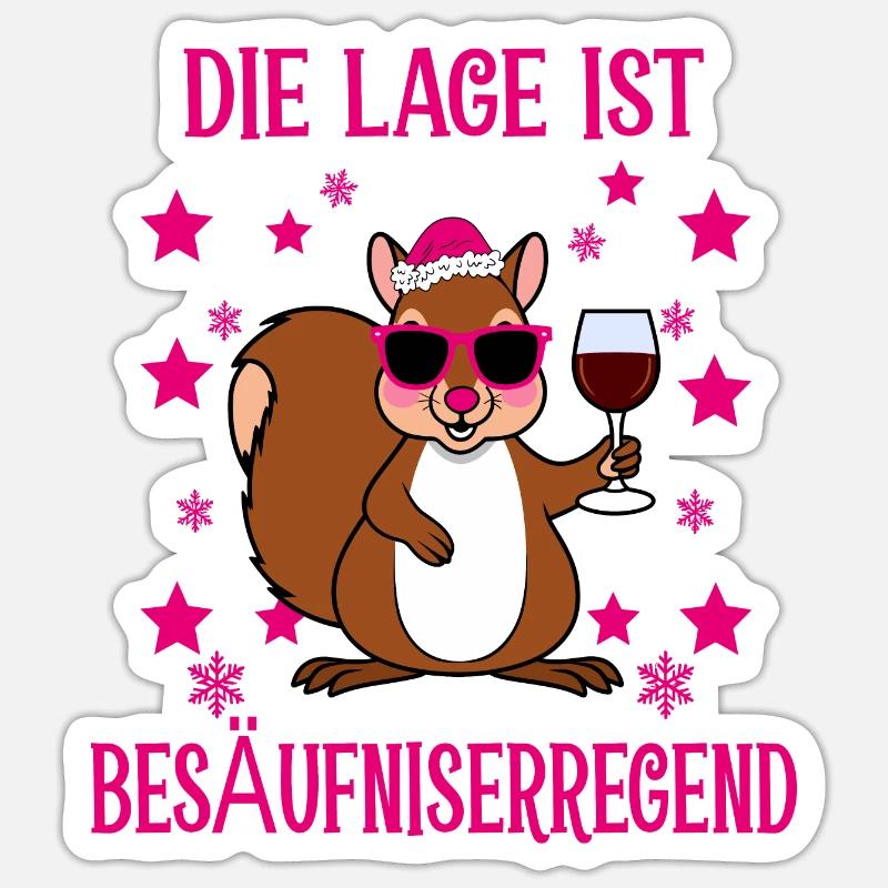 Lustiges Eichhörnchen Sticker Größe S (10 x 10 cm)