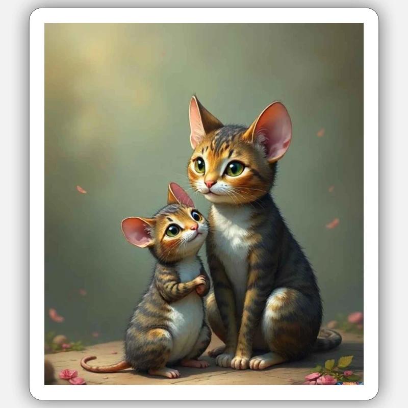 Didimaus69 / Catmouse 2 - Sticker Größe S (10 x 10 cm) - Mattweiß