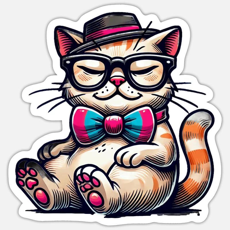 chat élégant Sticker taille S (10 x 10 cm)