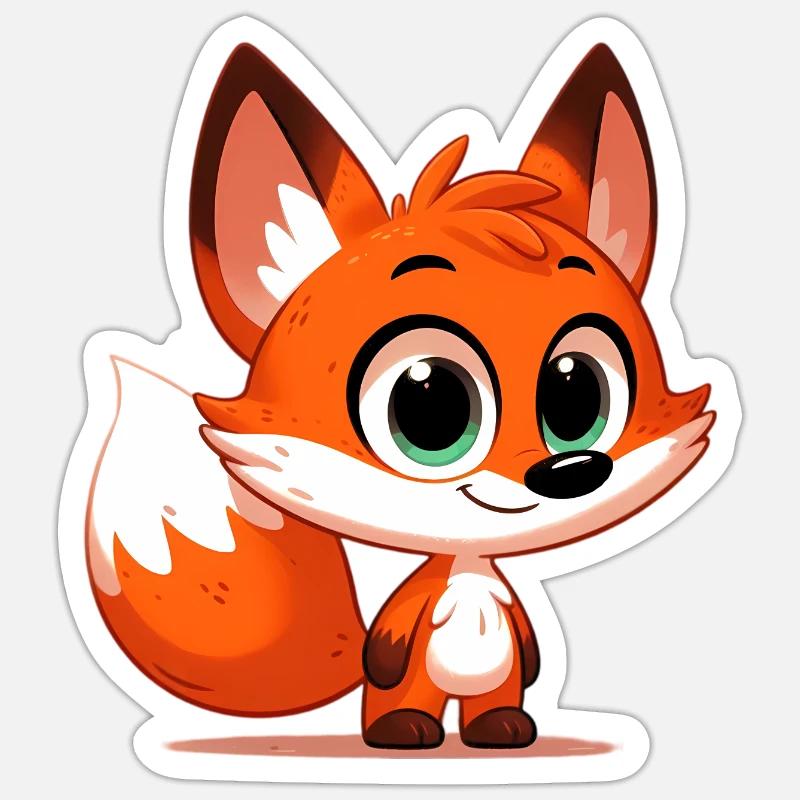 Fuchs - Sticker Größe S (10 x 10 cm) - Mattweiß