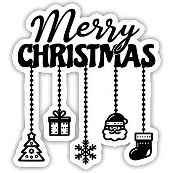 Christmas hanging décor - Sticker size S (10 x 10 cm) - white matte - Front