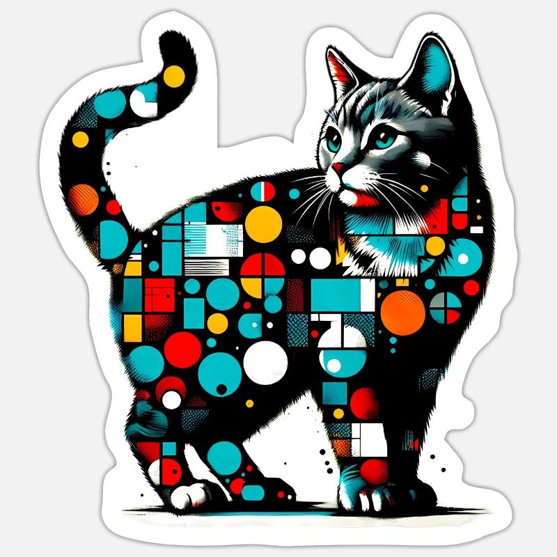Cat - Sticker size S (10 x 10 cm) - white matte