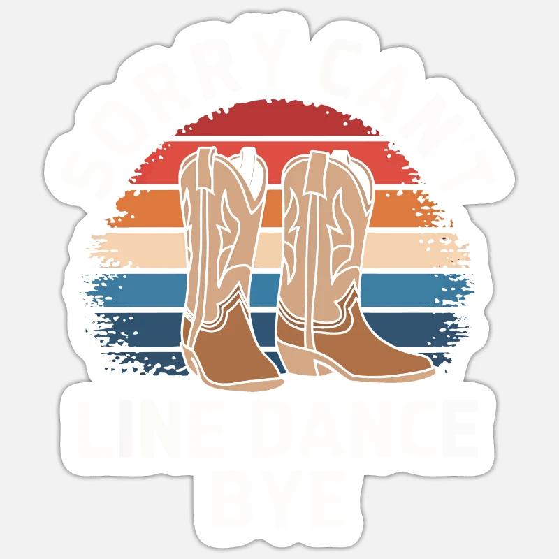 Danse en ligne Danseurs - Sticker taille S (10 x 10 cm) - blanc mat