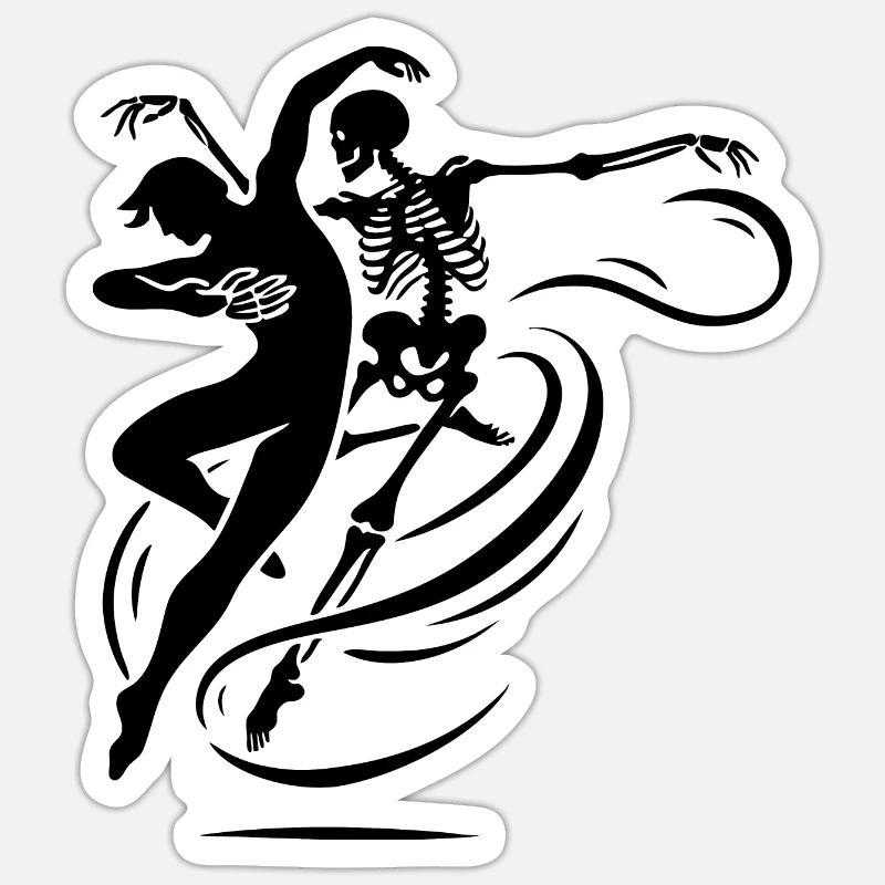 Dancing with Death - Sticker size S (10 x 10 cm) - white matte