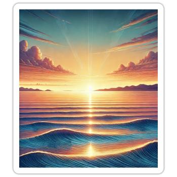 Magischer Sonnenaufgang am Horizont - Sticker Größe S (10 x 10 cm) - Mattweiß - Vorne