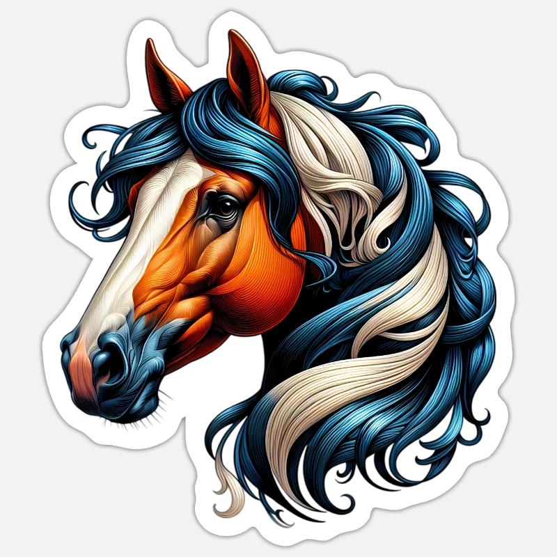 Pferd - Sticker Größe S (10 x 10 cm) - Mattweiß
