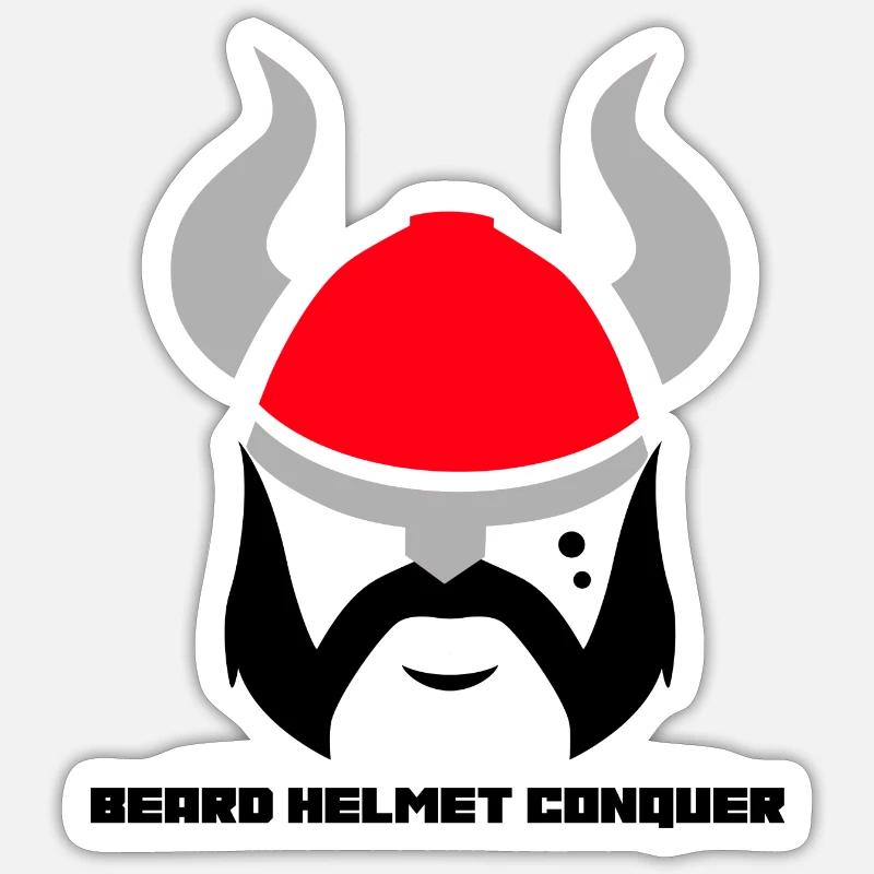 Beard Helmet Conquer Designs Sticker size S (10 x 10 cm)