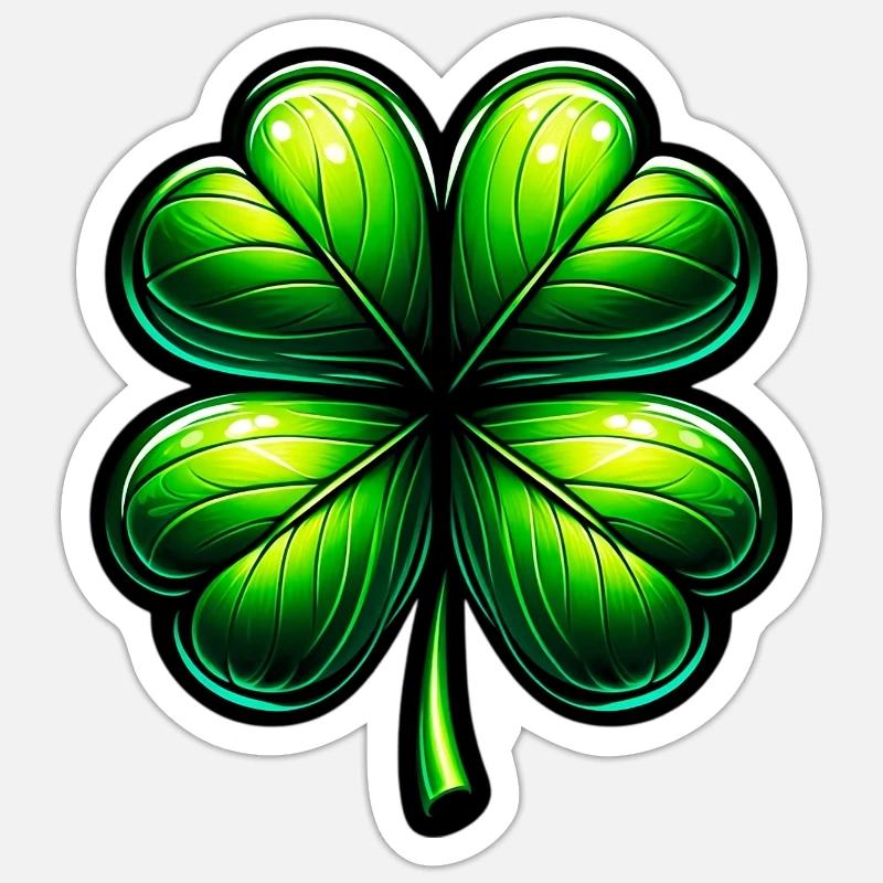 Four-leaf clover - Sticker size S (10 x 10 cm) - white matte
