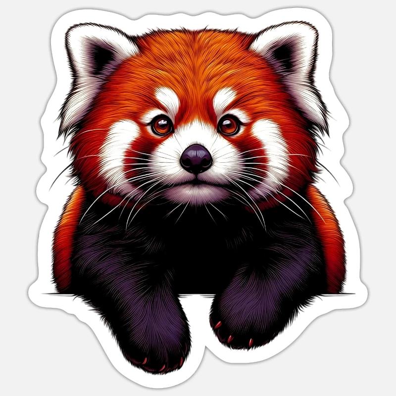 Petit panda - Sticker taille S (10 x 10 cm) - blanc mat