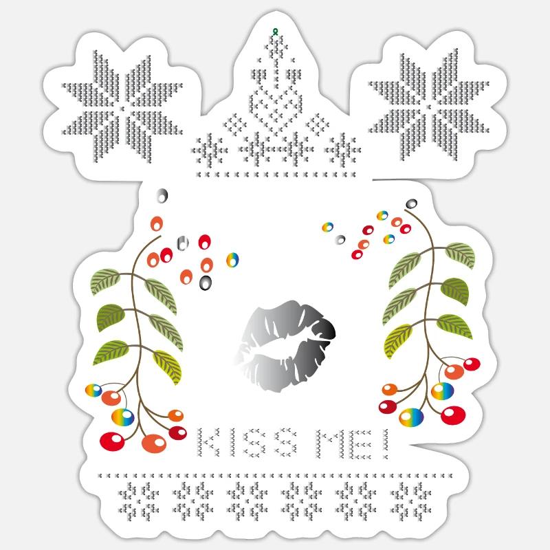 Gui de Noël Sticker taille S (10 x 10 cm)