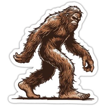 Sasquatch - Sticker taille S (10 x 10 cm) - blanc mat - Devant