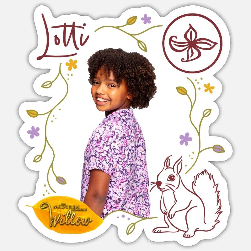 "Ein Mädchen Namens Willow" Lotti Mit Eichhörnchen Sticker Größe S (10 x 10 cm)