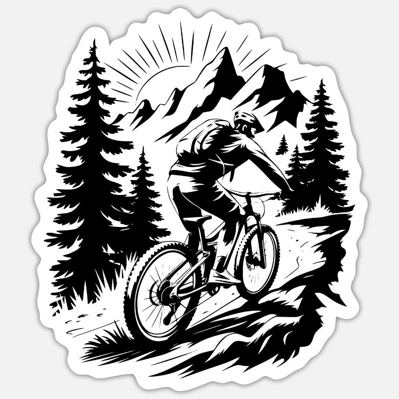 VTT VTT - Sticker taille S (10 x 10 cm) - blanc mat