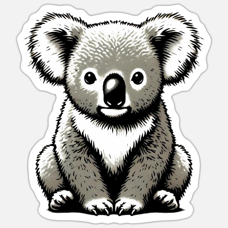 Koala - Sticker taille S (10 x 10 cm) - blanc mat