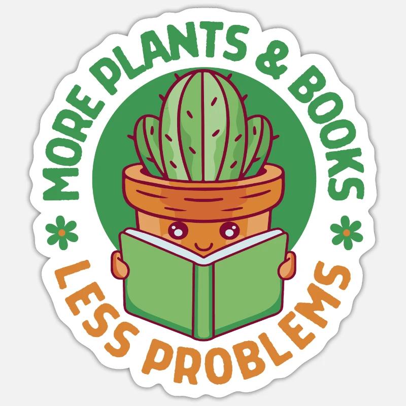 More Plants and Books Less Problems Sticker size S (10 x 10 cm)